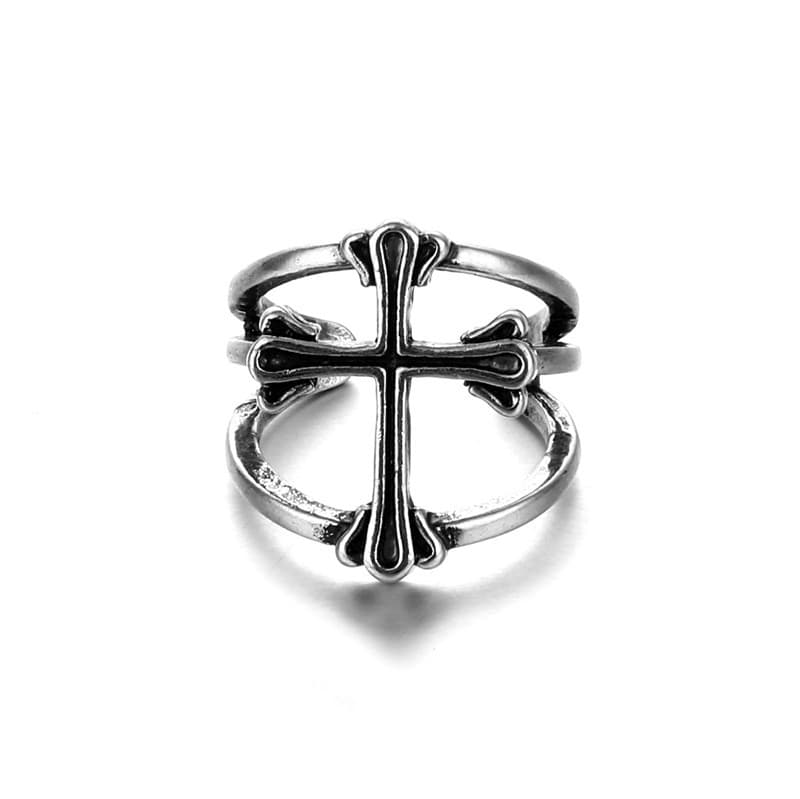 Bague Croix Gothique Ornee