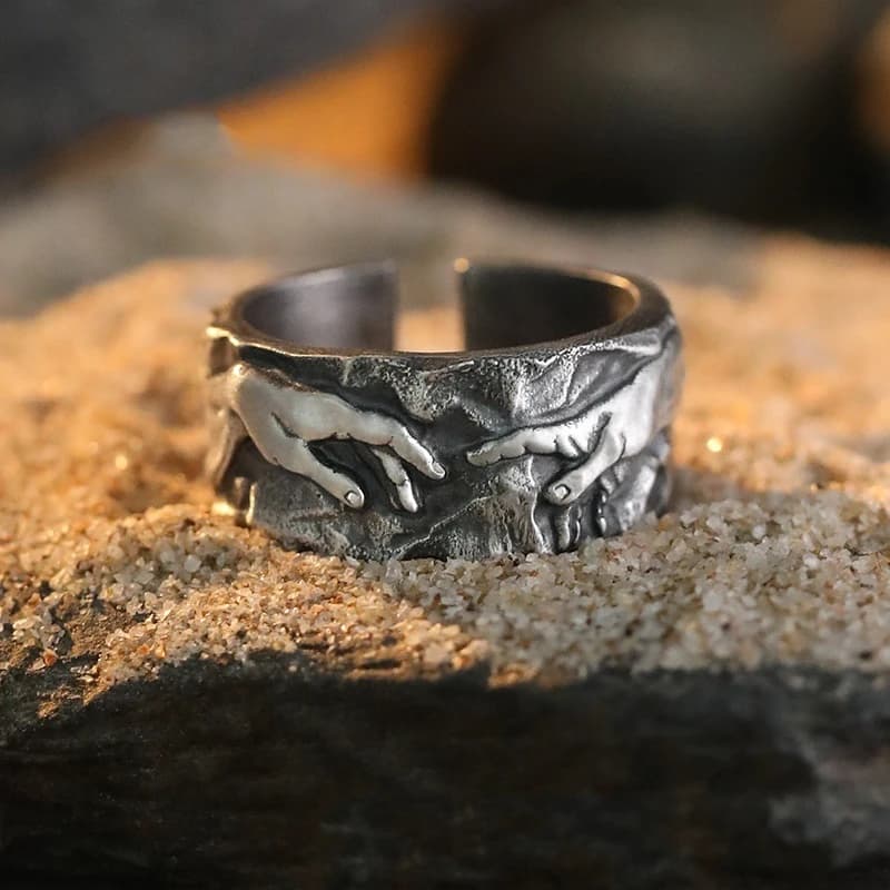 Touch of God Silver Ring